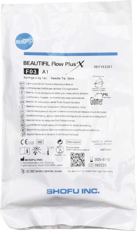 BEAUTIFIL Flow Plus X Spritze 2,2 g A1, F03 inklusive 5 Spritzenaufsätze