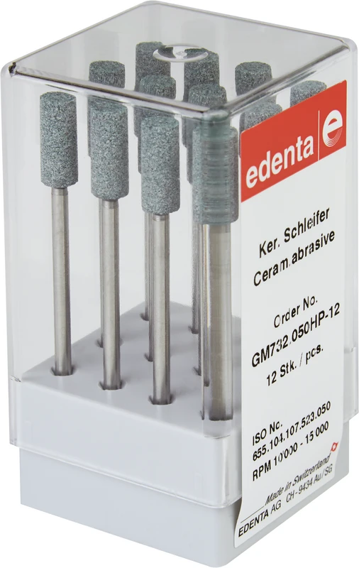 Keramische Schleifer G Packung 12 Stück grün mittel, HP, Figur 107, 12 mm, ISO 050