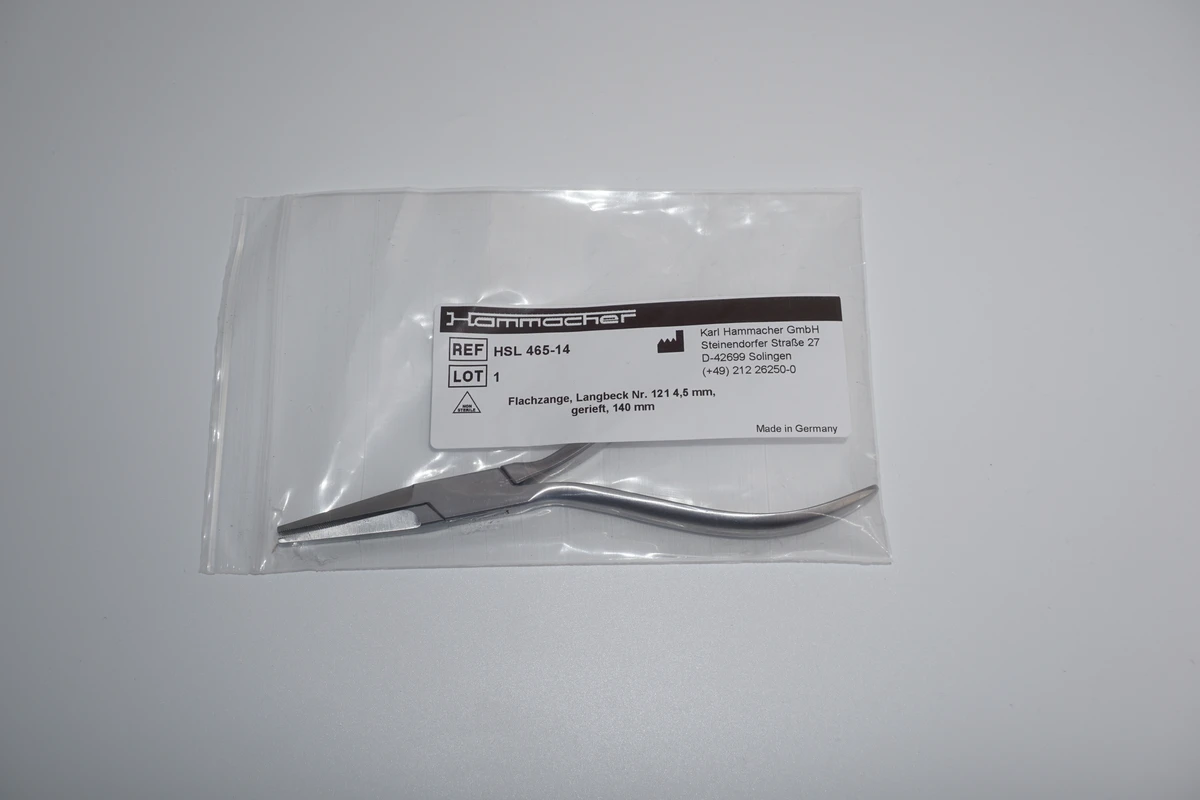 Flachspitzzange nach Langbeck Stück HSL 465-14, 4,5 mm
