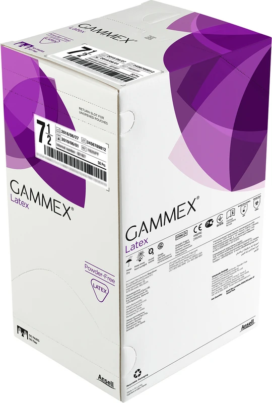 Gammex® Latex Packung 50 Paar puderfrei, natur, Größe 8,5