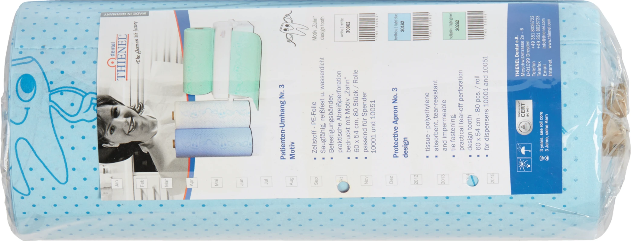 Patientenumhang Nr. 3 Rolle 80 Stück mit Motiv, blau, 60 x 54 cm