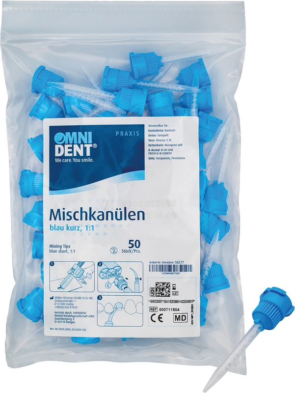 Omni Mischkanülen blau kurz  1:1 OMNIDENT