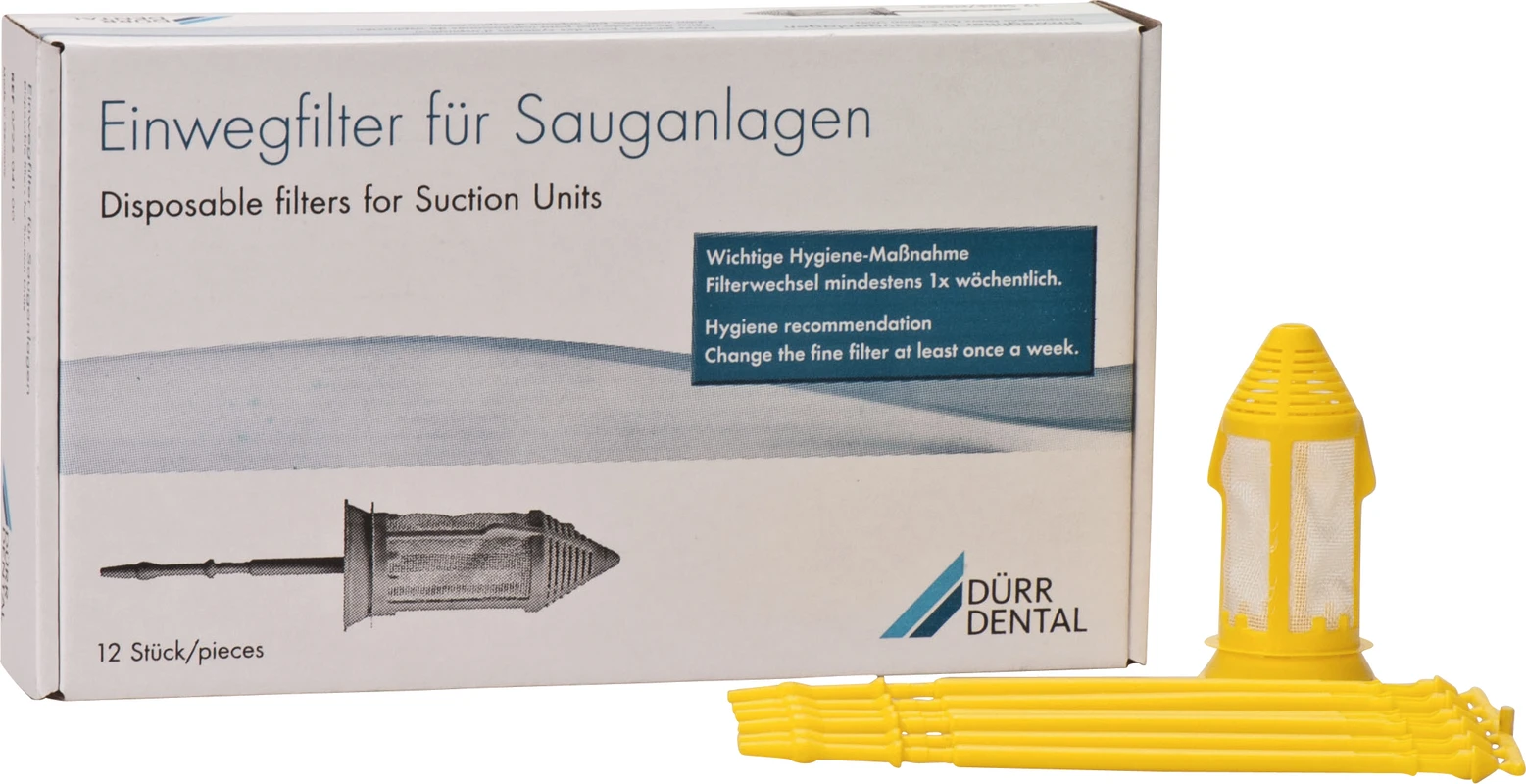 Einwegfilter für Absauganlagen Packung 12 Einwegfilter gelb