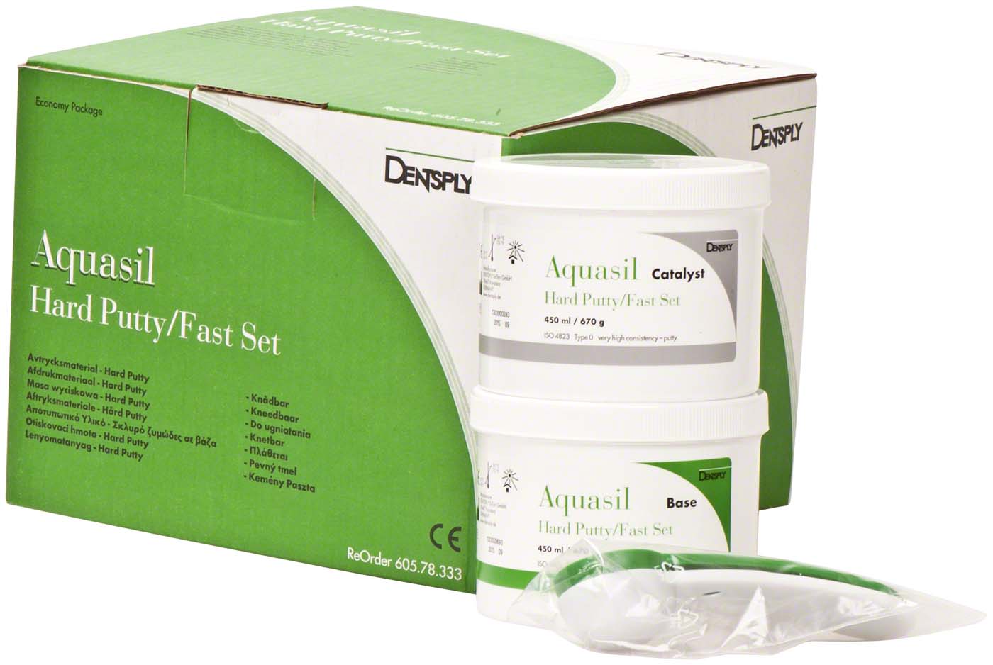 Aquasil Hard Putty Nachfüllpackung 4 x 450 ml Base, 4 x 450 ml Katalysator Aquasil Hard Putty Dentsply Sirona