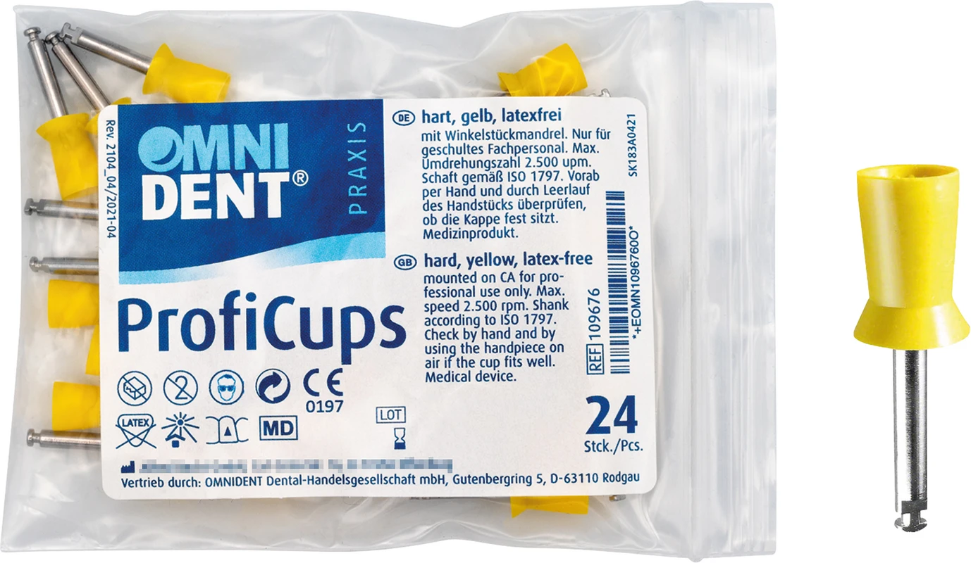 Omni ProfiCups Packung 24 Stück gelb, hart