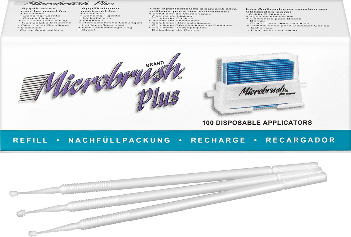 Microbrush® Applikatoren Plus Serie Packung 100 Stück weiß, superfein 1 mm