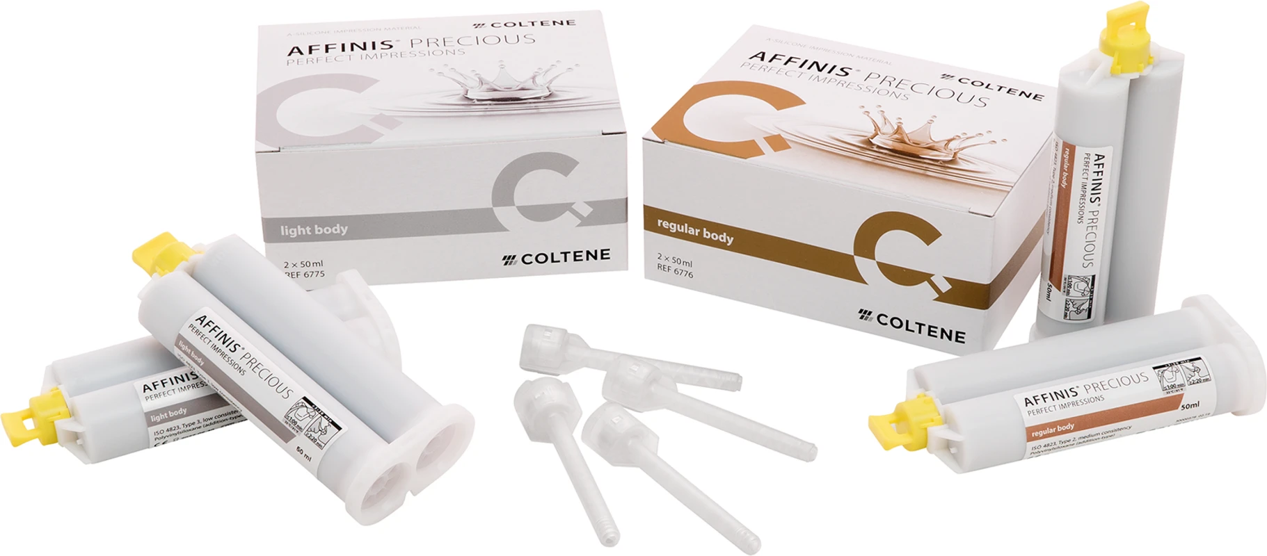 AFFINIS® PRECIOUS Packung 2 x 50 ml Kartusche regular body, 12 Mixing Tips