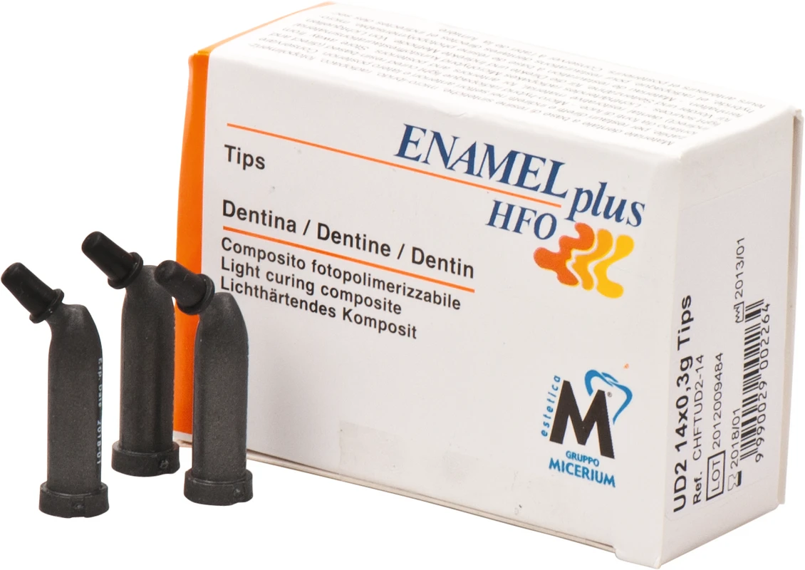 ENAMEL plus HFO Packung 14 x 0,3 g Minifill dentin UD2-A2