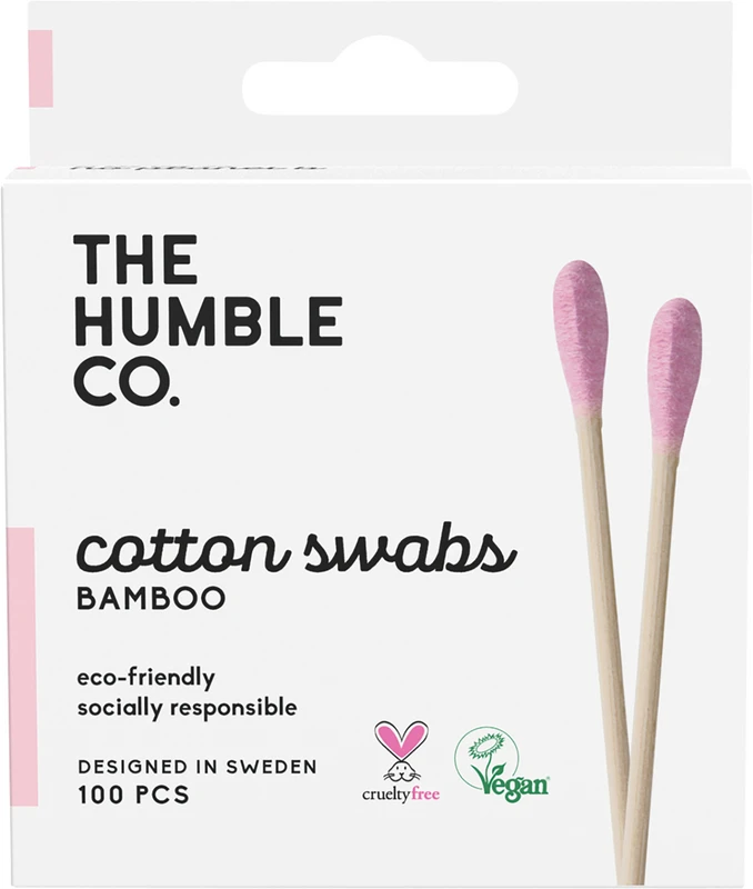 Humble Wattestäbchen Bambus Packung 100 Stück lila
