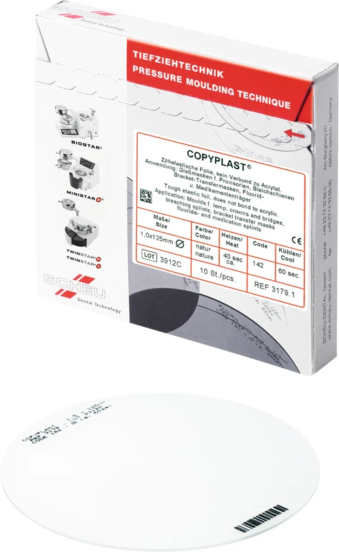 COPYPLAST® Packung 10 Stück rund, Ø 125 mm, Stärke 0,5 mm