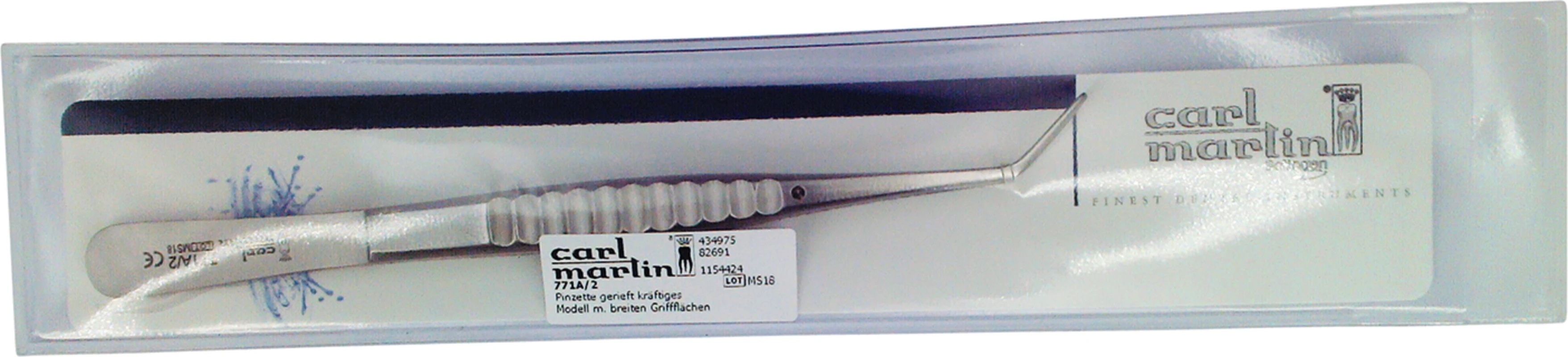 Zahnpinzetten Stück 15 cm, gerieft, kräftiges Modell mit breiten Griffflächen