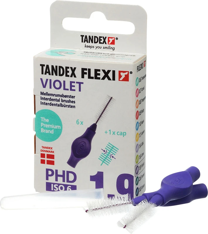 FLEXI® Interdentalbürsten PHD Packung 6 Stück violet, PHD 1.9 (Ø 1,2 mm), ISO 6