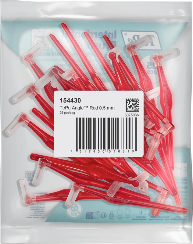 TePe® Interdentalbürsten Angle™ Packung 25 Stück rot, Ø 0,5 mm