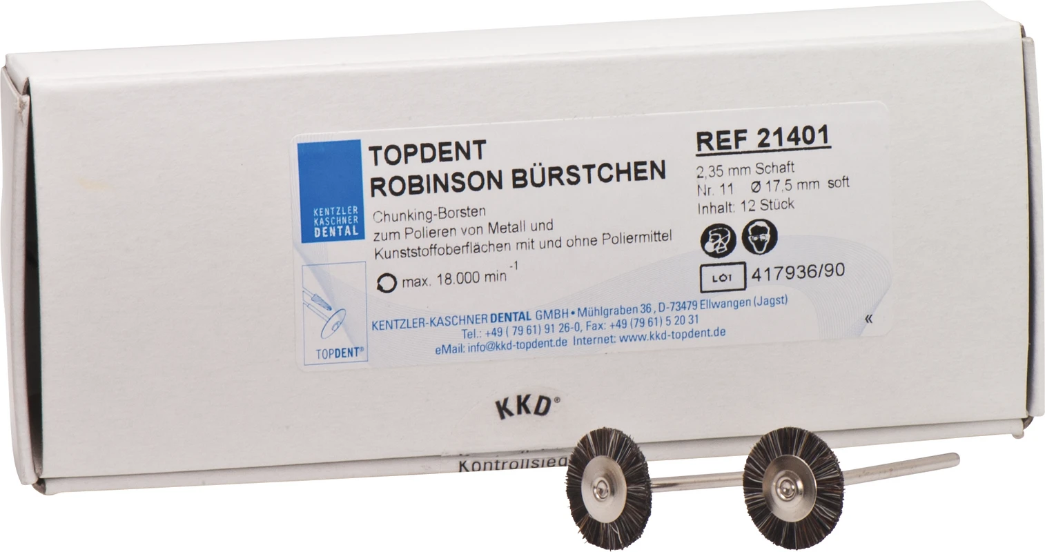 Polierbürsten Robinson Packung 12 Stück HP, Nr. 11 weich, 17 mm