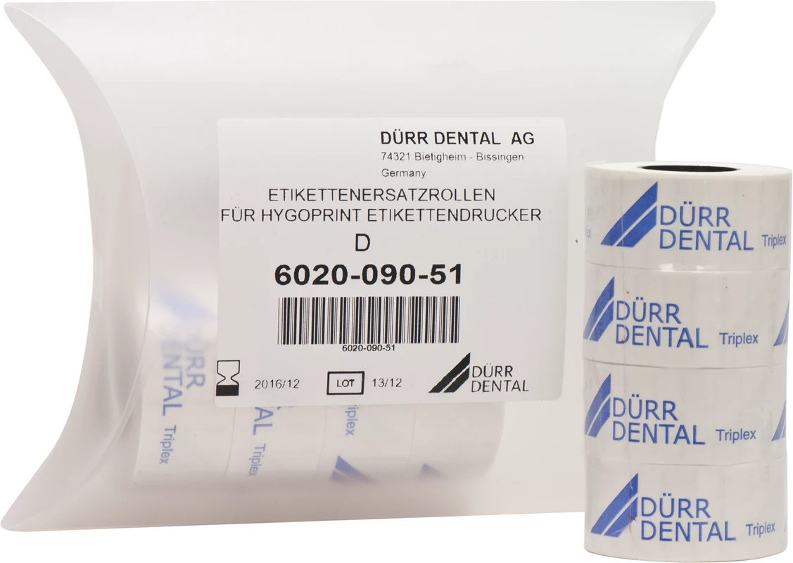 Hygoprint Packung 8 Etikettenersatzrollen, doppelt, selbstklebend