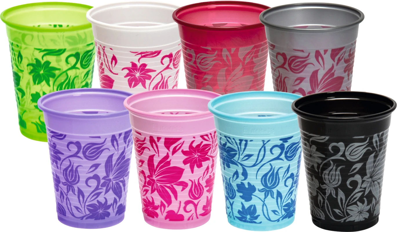 Monoart® Mundspülbecher Flower Karton 1.000 Stück blau, 180 ml