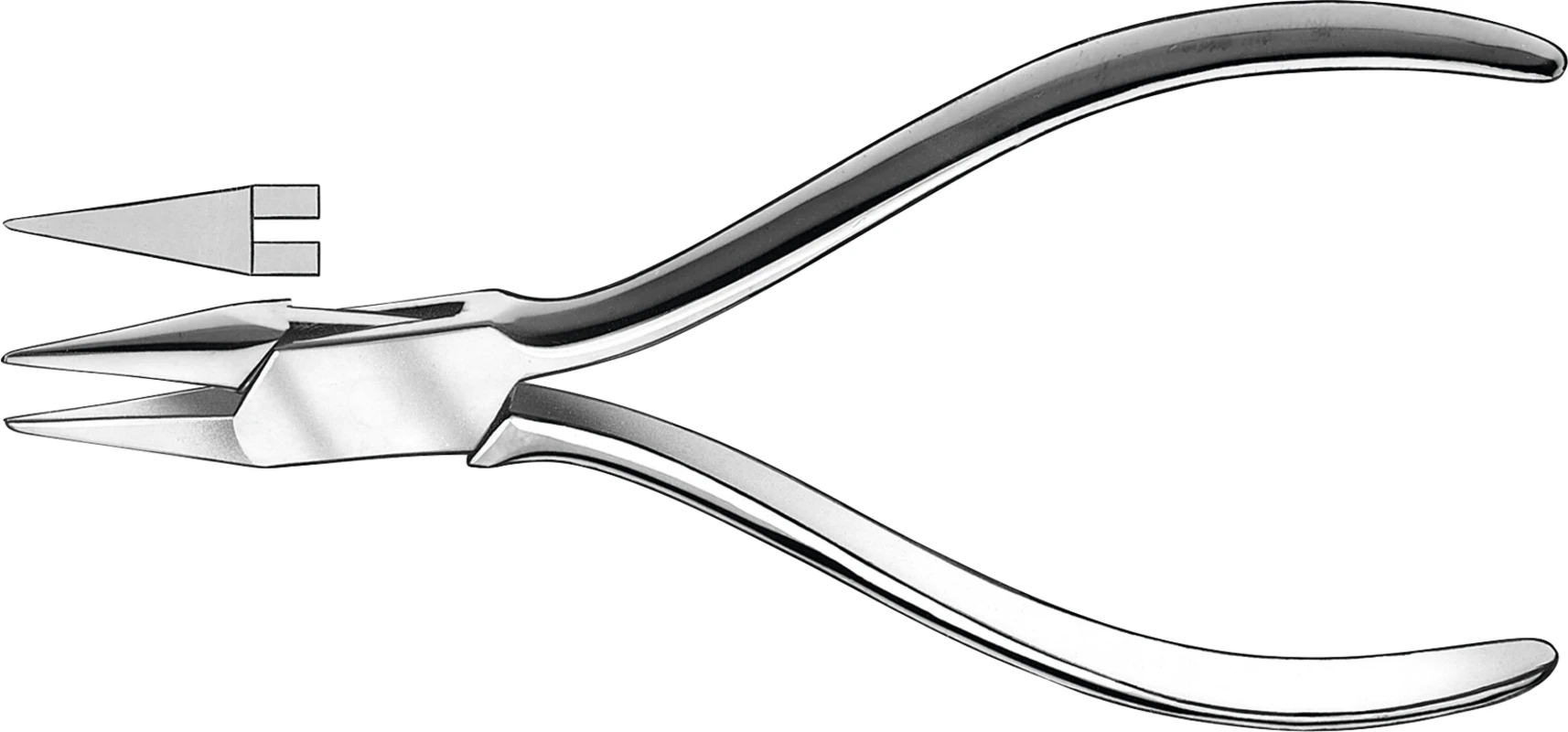 Flachzangen Stück Spitzzange 13 cm, glatt