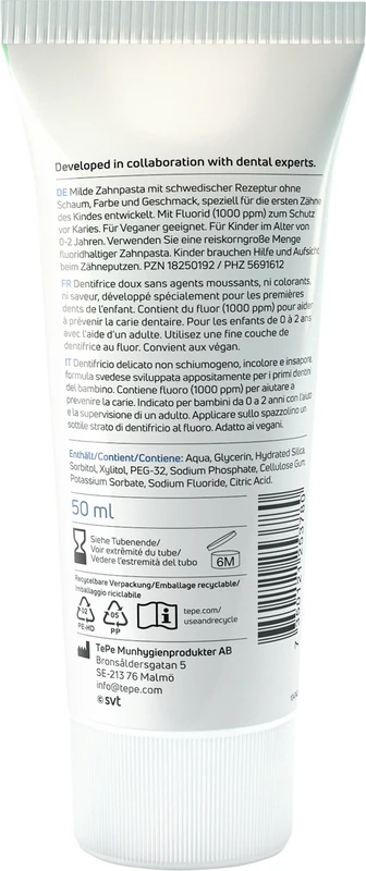 TePe® Daily Baby Zahnpasta Tube 50 ml ohne Geschmack