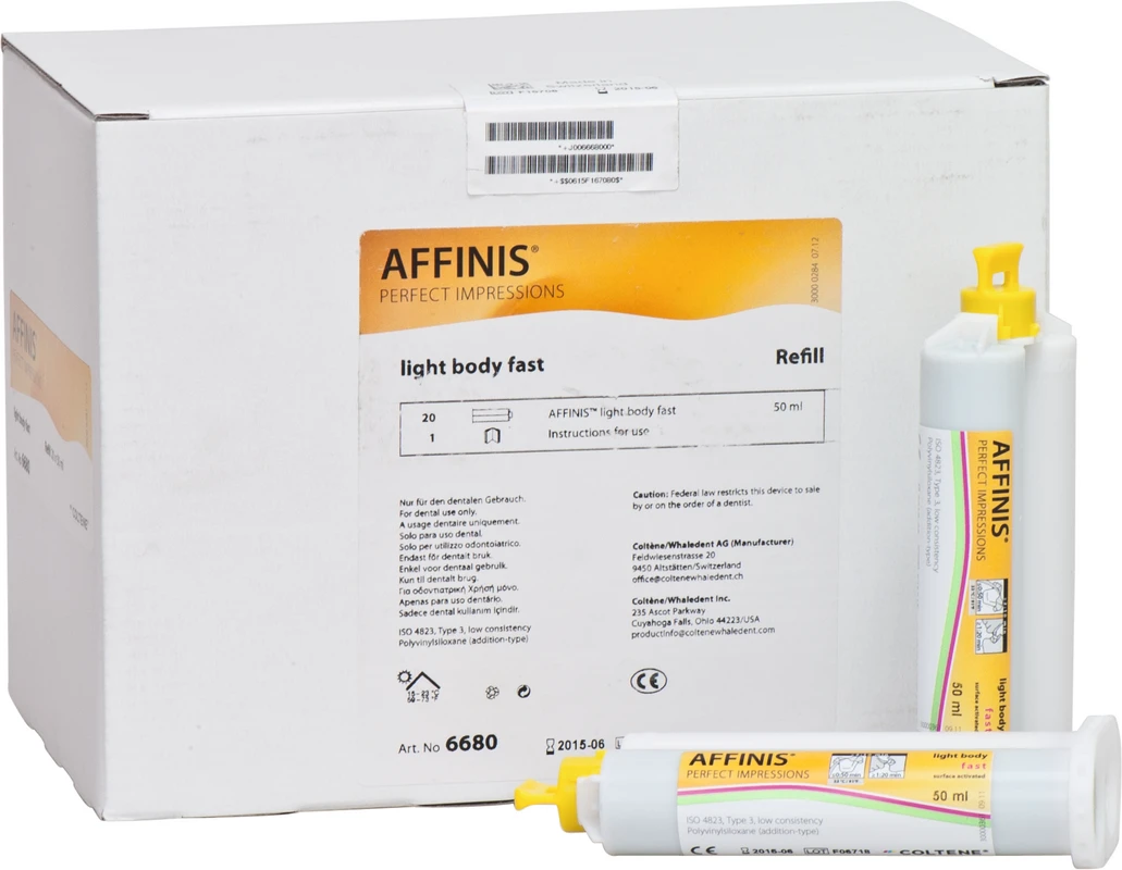 AFFINIS® System 50 Nachfüllpackung 20 x 50 ml Doppelkartusche fast light body AFFINIS® System 50 COLTENE