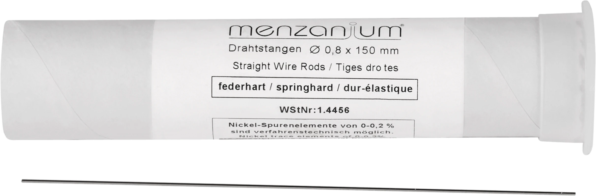 MENZANIUM® Drahtstangen Packung 500 g Ø 150 mm, Stärke 0,8 mm, federhart