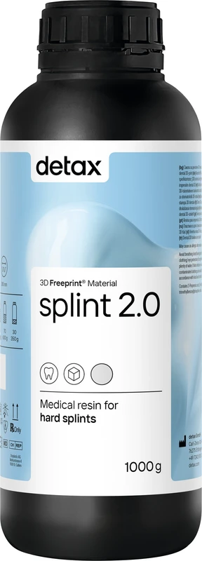 FREEPRINT® splint 2.0 Flasche 1 kg Kunststoff 385 nm, transparent