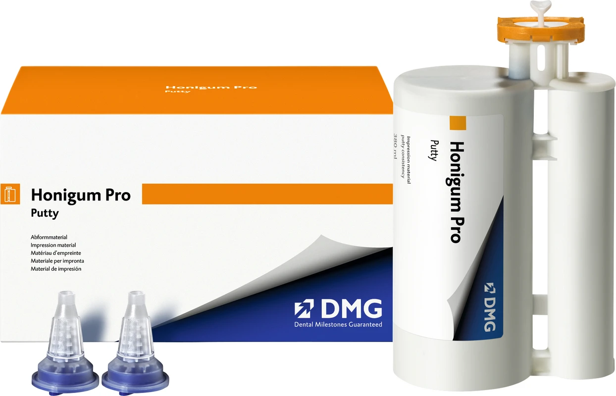 Honigum Pro Putty Packung 380 ml Doppelkartusche, 10 MixStar-Tips