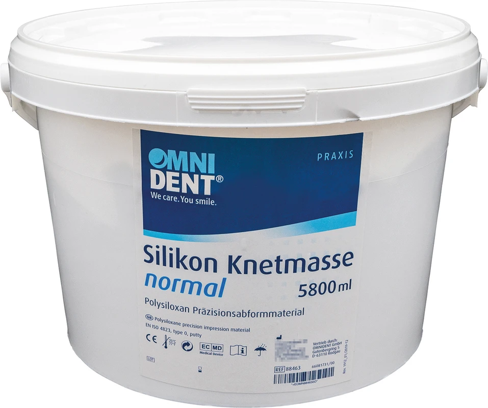 Silikon Knetmasse Eimer 5,8 Liter ohne Härter normal, Shore 60, weiß