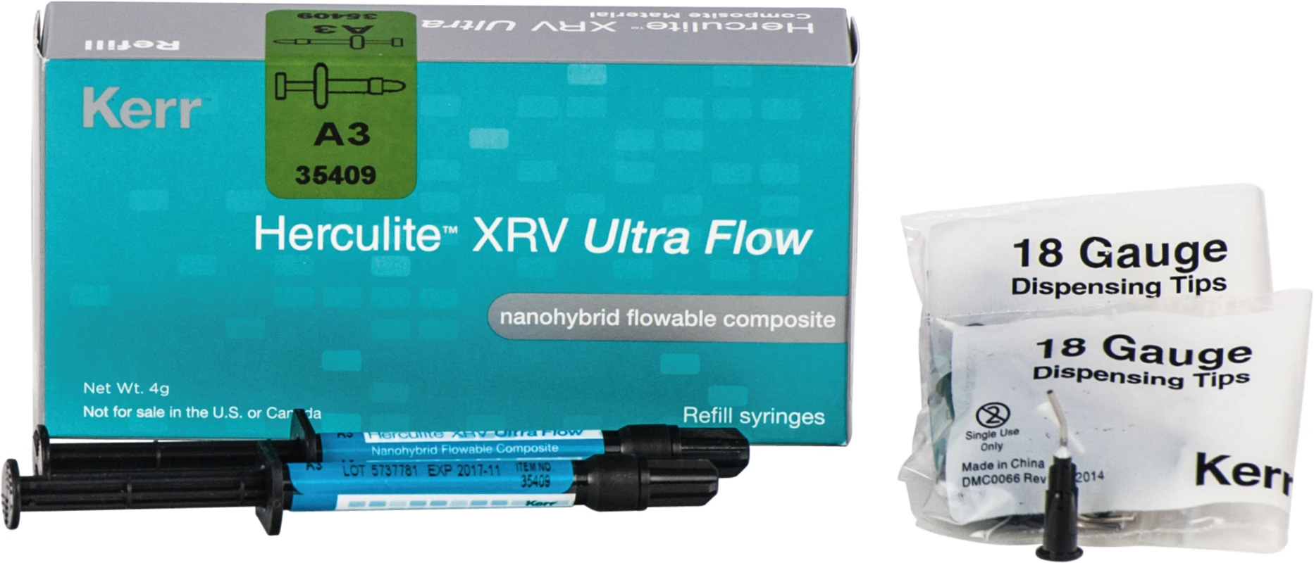 Herculite™ XRV Ultra Flow Packung 2 x 2 g Spritze A3
