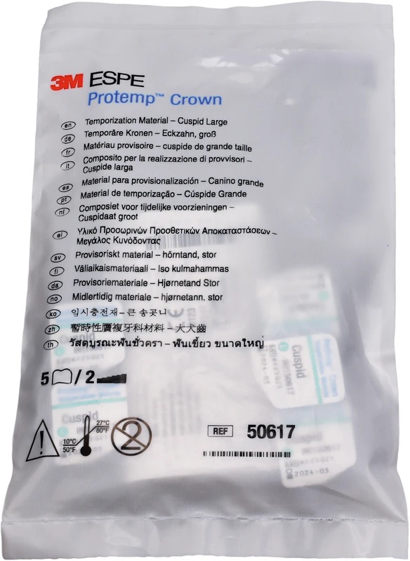 Protemp™ Crown Packung 5 Stück Eckzahn L, 1 Stückmesslehre