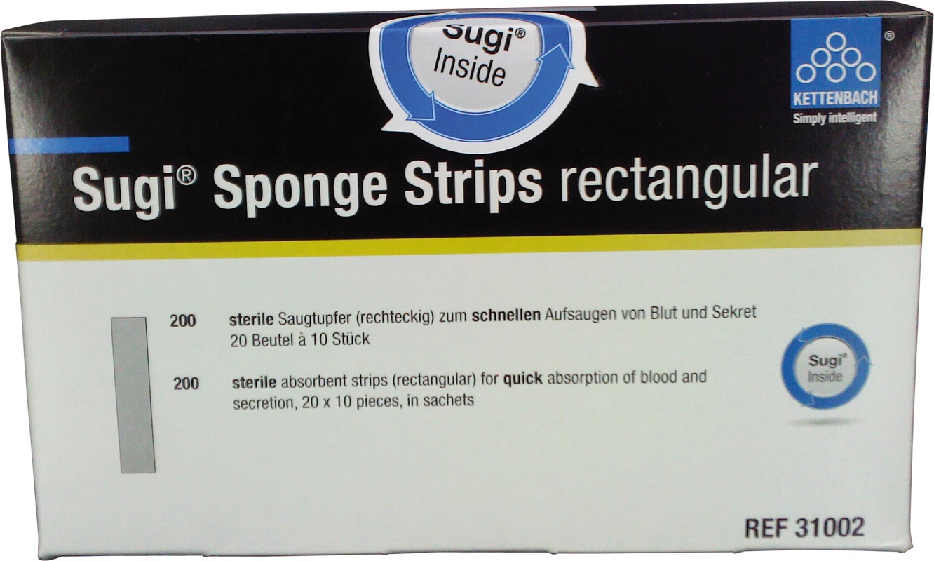 Sugi® Streifen Packung 20 x 10 Stück rechteckig, 35 x 7,5 mm