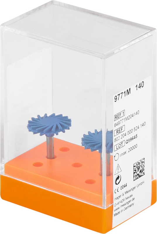 Diamantpolierer 9771 Packung 2 Stück blau mittel, RA, Figur Twist, 1,6 mm, ISO 140
