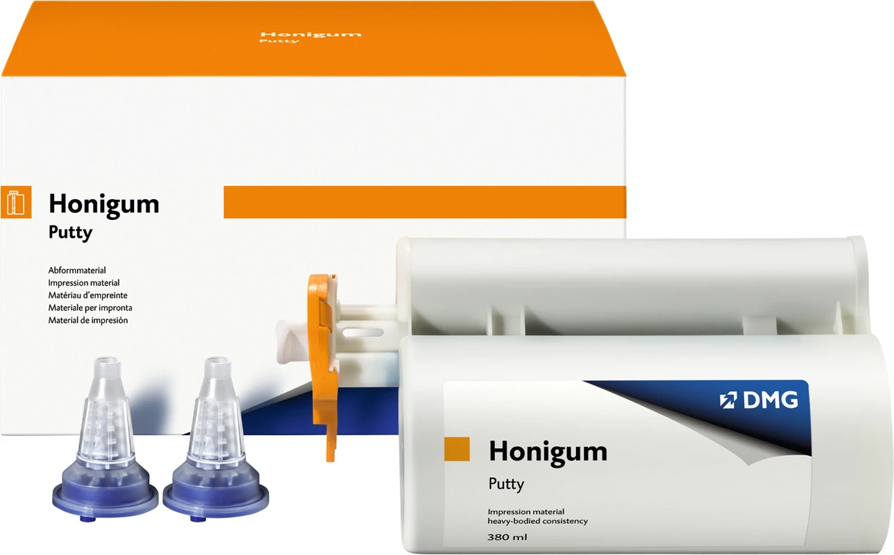 Honigum Putty Packung 380 ml Doppelkartusche, 10 MixStar-Tips
