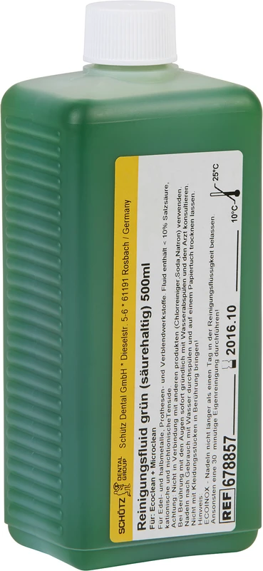 Reinigungsfluid für MicroClean Flasche 500 ml, grün säurehaltig