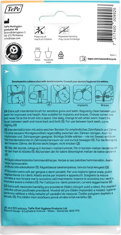 TePe® Interdentalbürsten Extra Soft Packung 8 Stück orange, Ø 0,45 mm