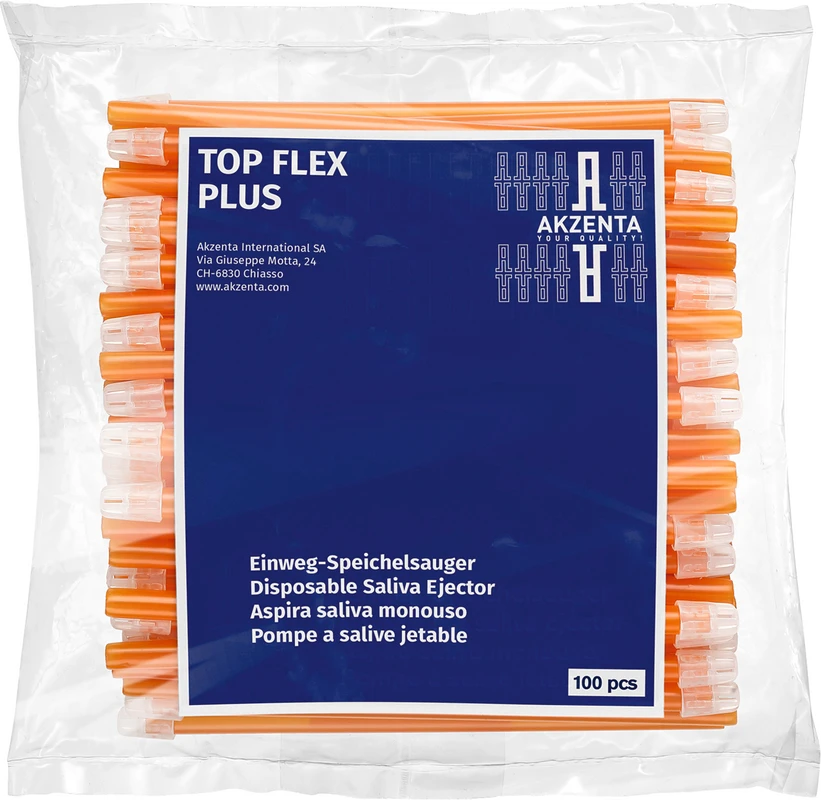 TOP FLEX Speichelsauger Packung 100 Stück orange