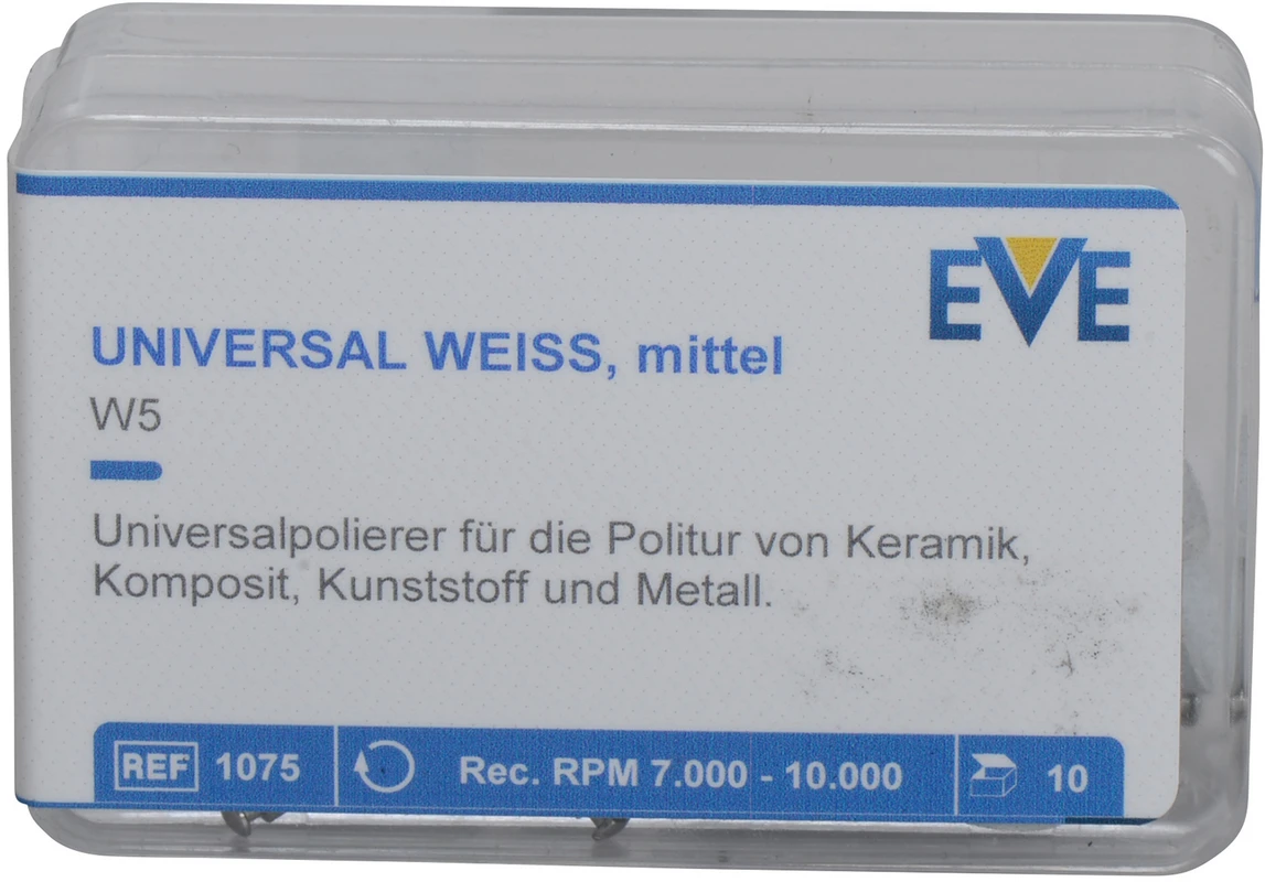 EVE UNIVERSAL Packung 10 Stück weiß mittel, RA, Figur umgekehrter Kegel, 9 x 8,5 mm