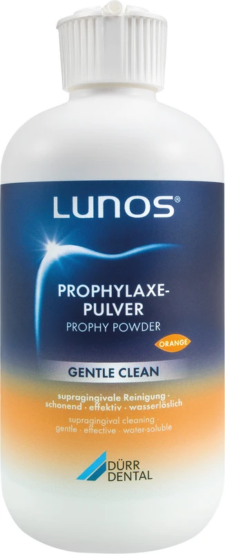 LUNOS® PROPHYLAXEPULVER GENTLE CLEAN Packung 4 x 180 g Orange