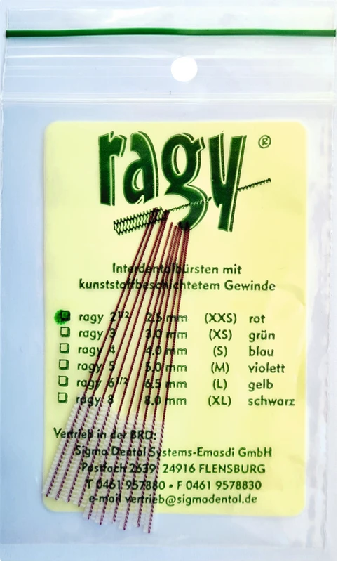 ragy® Interdentalreiniger Beutel 10 Stück rot, Ø 2,5 mm