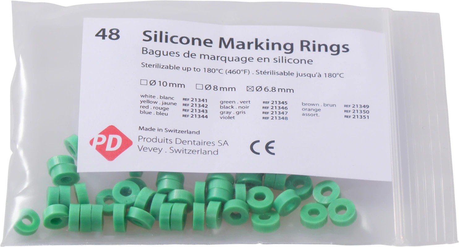 Markierungsringe Packung 48 Stück grün, Ø 6,8 mm