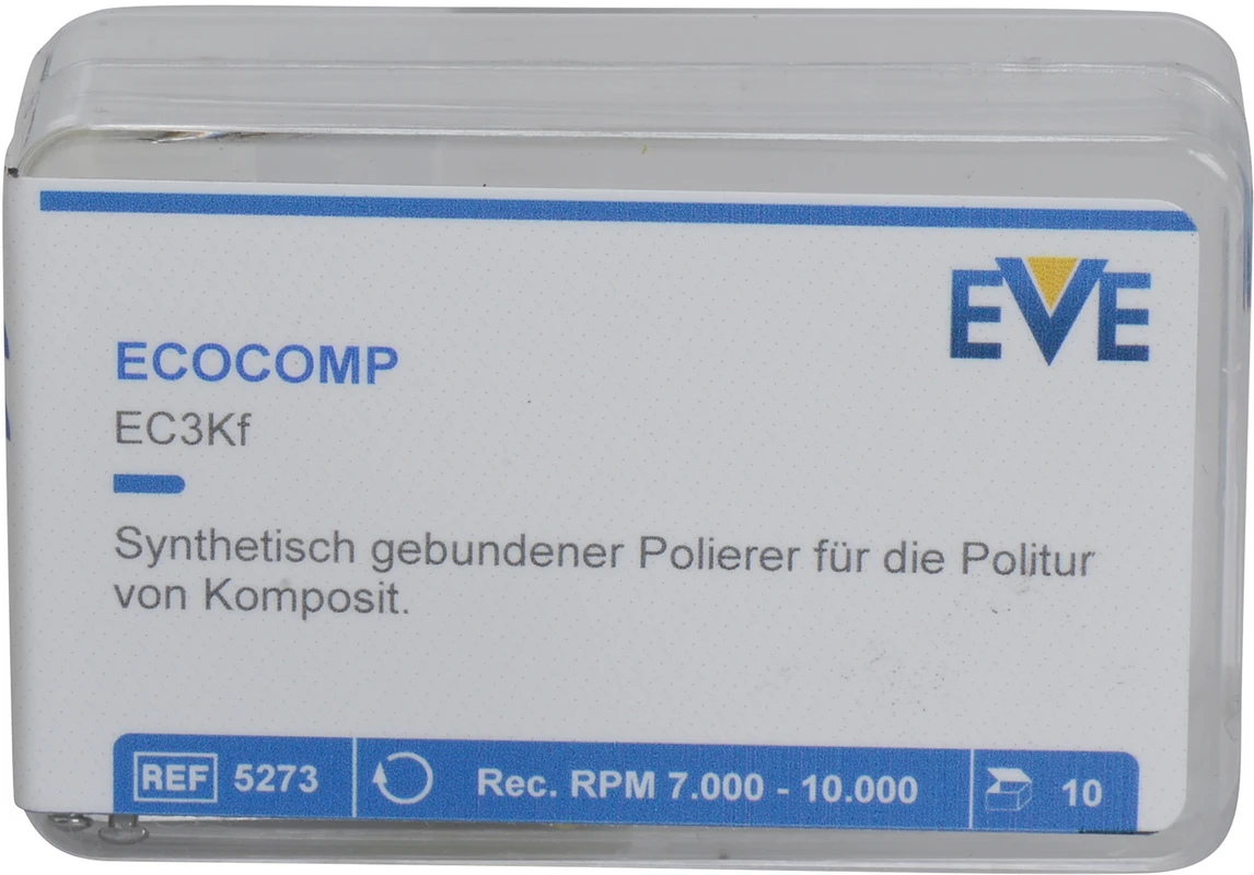 EVE ECOCOMP Packung 10 Stück dunkelgelb fein, RA, Figur umgekehrter Kegel, 6,5 x 9,5 mm