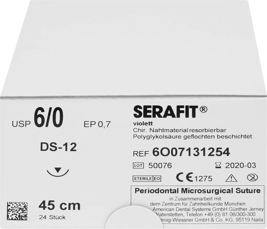 Serafit Packung 24 Stück violett, 50 cm, DS-12, USP 6/0