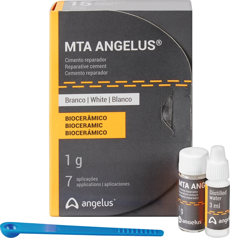MTA-Angelus Packung 1 g Zement weiß, 3 ml destilliertes Wasser, 1 Messlöffel