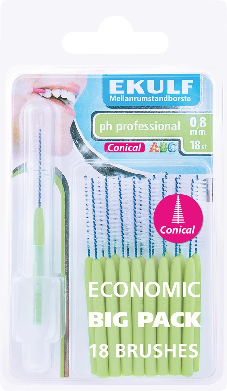 EKULF Interdentalbürsten ph professional Packung 18 Stück konisch, Ø 0,7 mm