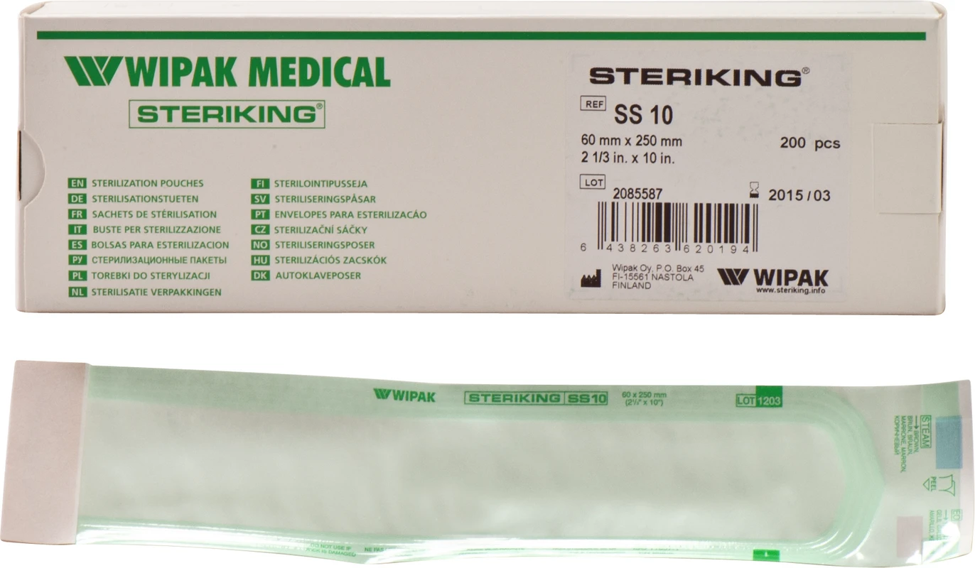 Sterilisations-Selbstklebetüten Packung 200 Stück 60 x 250 mm