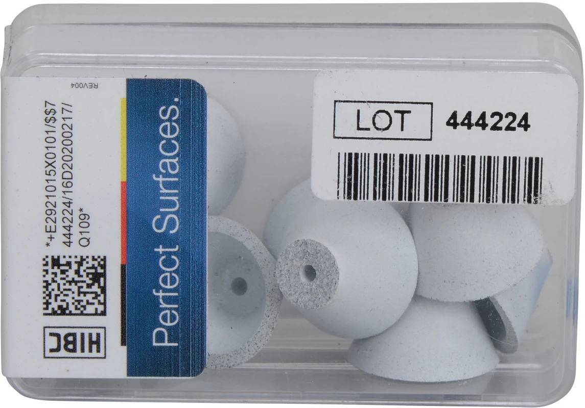 EVE UNIVERSAL Packung 10 Stück unmontiert, weiß grob, Figur umgekehrter Kegel, 15 x 9 mm