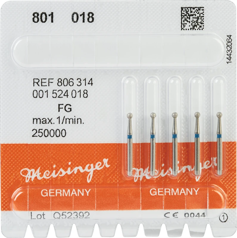 Diamanten 801 Packung 5 Stück blau mittel, FG, Figur 001 Rund, ISO 018