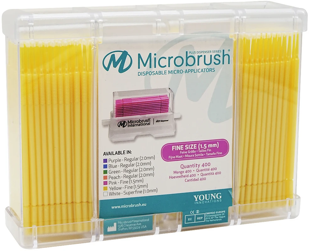 Microbrush® Applikatoren Plus Serie Packung 400 Stück gelb, fein 1,5 mm