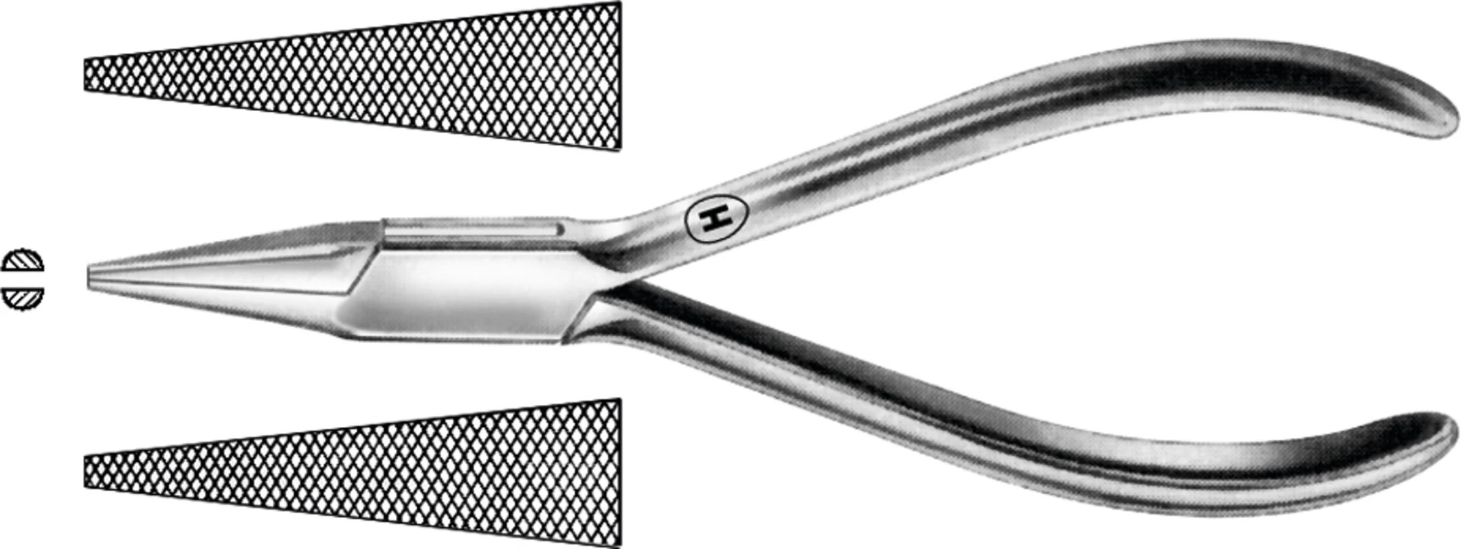 Flachspitzzangen Stück HSL 478-13, 130 mm, gerieft