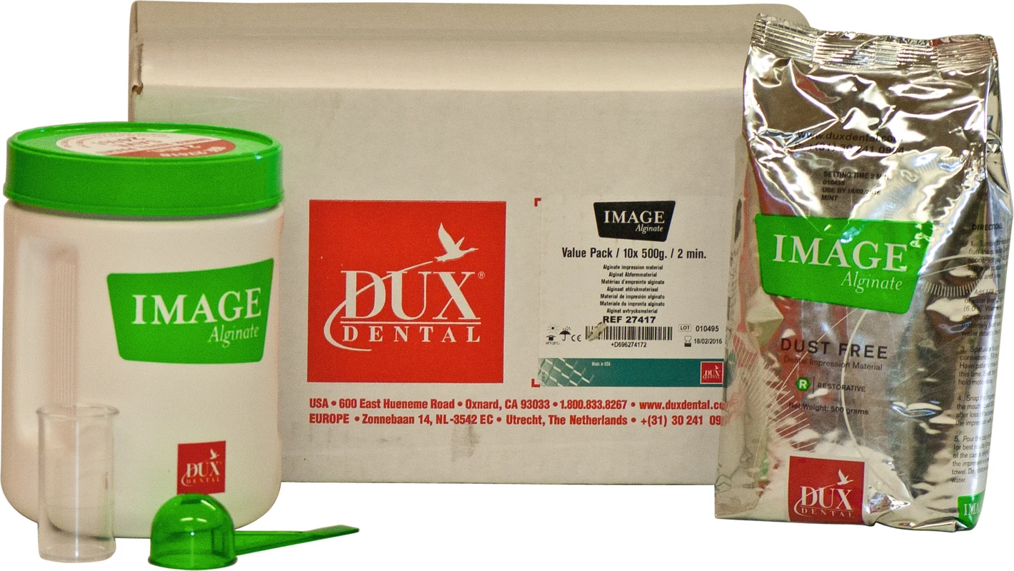 IMAGE Alginate Klinikpackung 10 x 500 g Beutel SH, 1 Behälter, 1 Messbesteck, Minze, grün