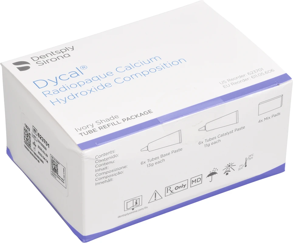 Dycal® Packung 6 x 13 g Basis, 6 x 11 g Katalysatorpaste in Tuben elfenbein